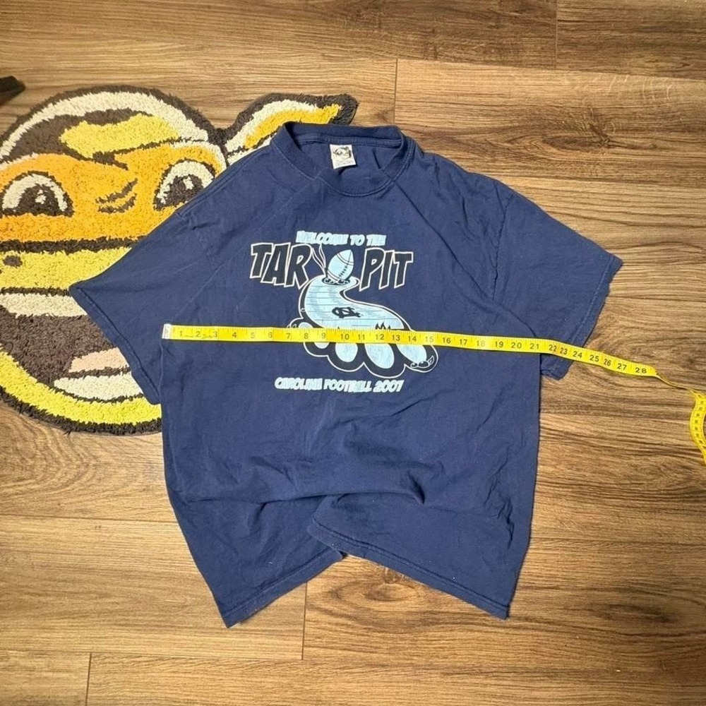 Vintage 2007 UNC Tar Heels Football navy blue cotton t-shirt Size XL  (0257)